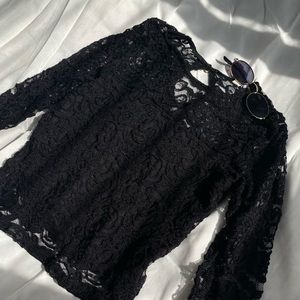 Floral Black Crop Top